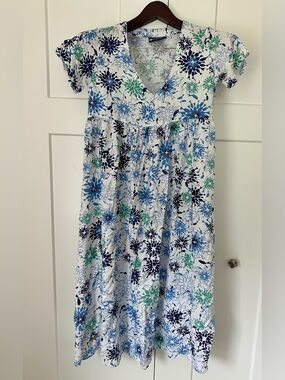 Hublot Mode Marine Blue & Green Floral V-Neck